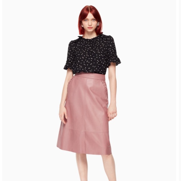 Kate Spade scatter dot ruffle top flouncy - Picture 3 of 8